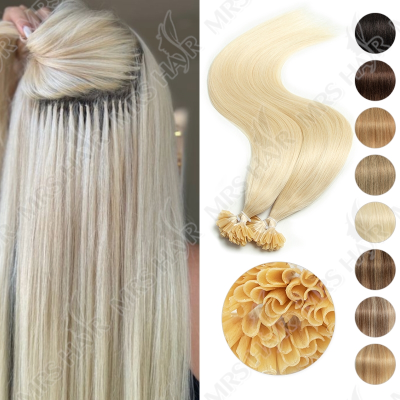 Nail Art Ombre - U-Spitze-Fusion-Haarverlängerungen, blond, natürliches Echthaar, 1,5 cm,