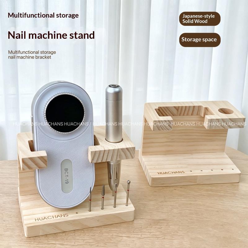 Nail Drill Machine - 1 Stück Sommer-Nagelbohrer-Halter aus Holz, Nageltraining-Zubehör,