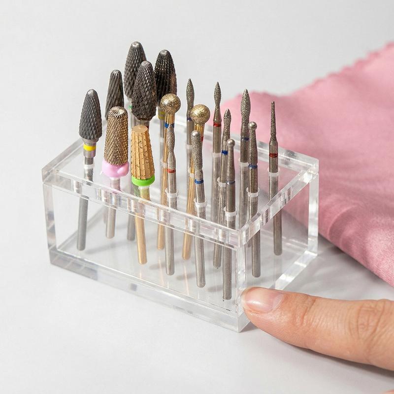 Nail Drill Machine - 18-Loch Acryl-Holz-Nagelbohrerhalter, tragbarer Aufbewahrungs-Organizer für Schleif-