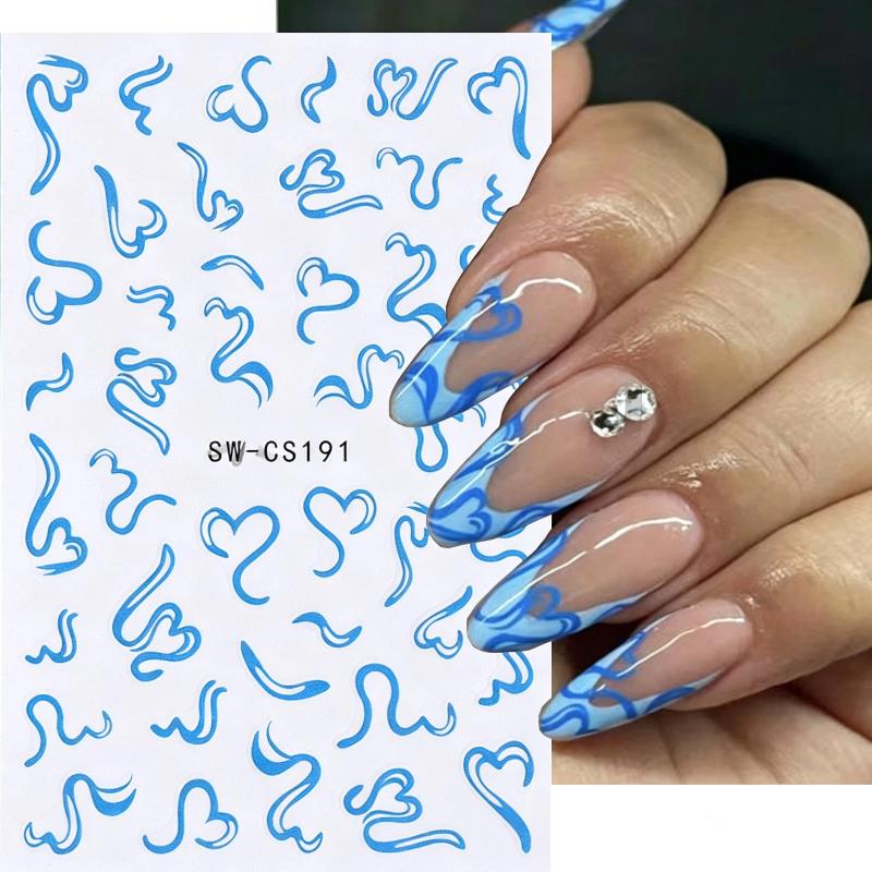 Nail Art Valentines Day - 2 Blatt süße Nagelkunst-Aufkleber, Valentinstag, Schleifenherz,