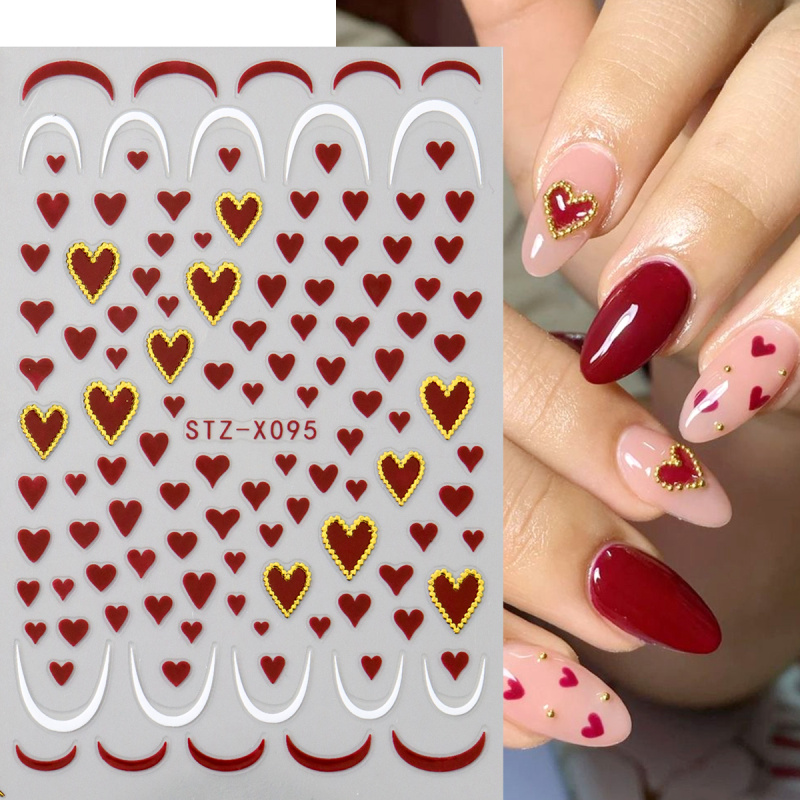 2 stücke Mini Liebe Herz Nail  – Nail Art Valentines Day Bewertung und Preis