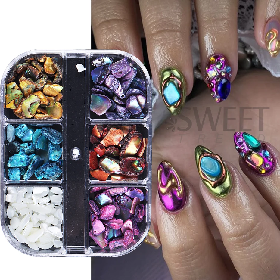 6er-Set Abalone-Muschelschuppe – Nail Art Valentines Day Bewertung und Preis