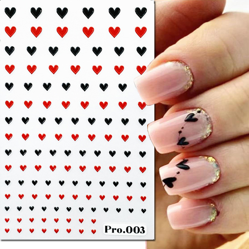 5D geprägte Nail Art Aufkleber – Nail Art Valentines Day Bewertung und Preis