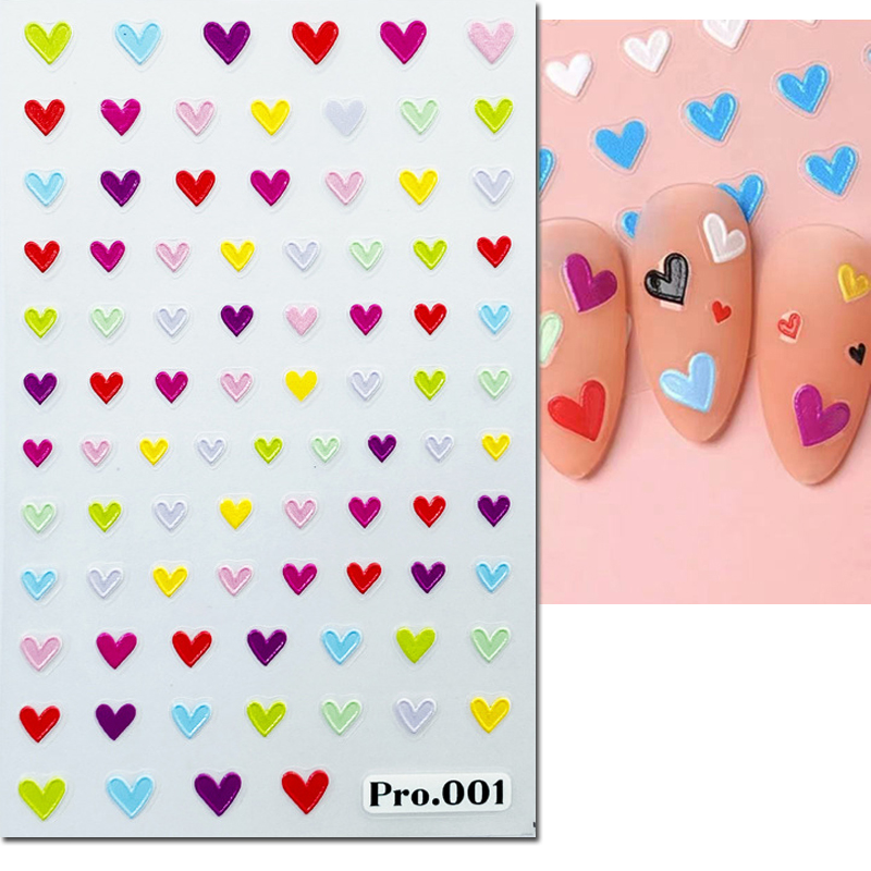 5D geprägte Nail Art Aufkleber – Nail Art Valentines Day Bewertung und Preis