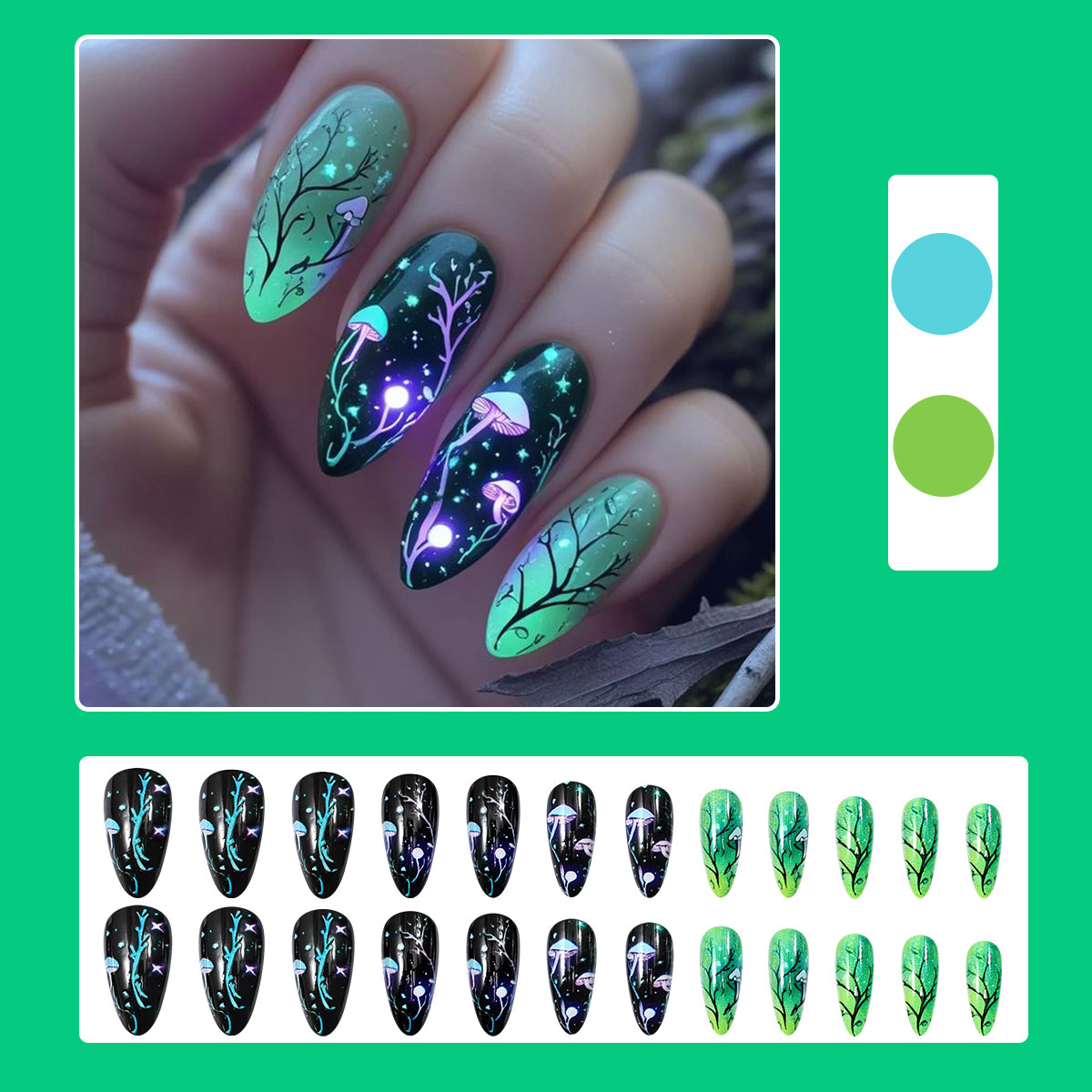 Mandel-Press-on-Nägel, Pilz-Ku – Nail Art Press On Bewertung und Preis