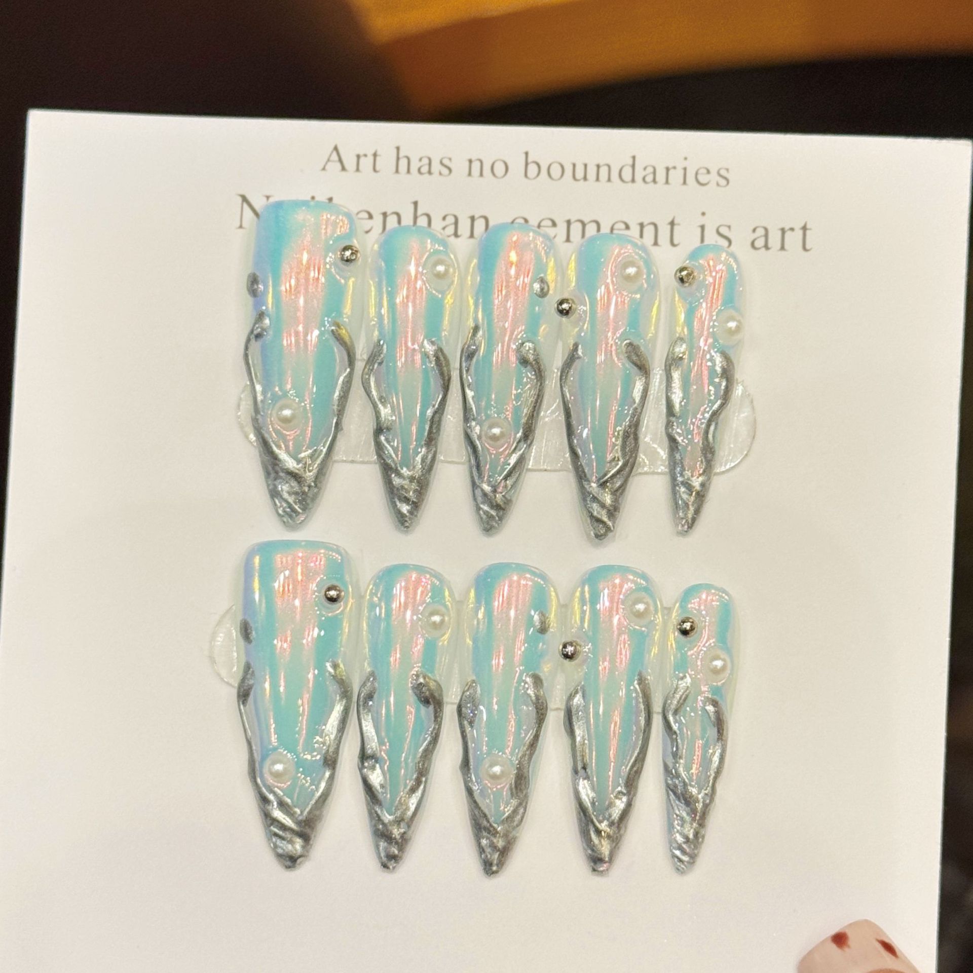 10 Stück Silber Aurora Lange S – Nail Art Press On Bewertung und Preis