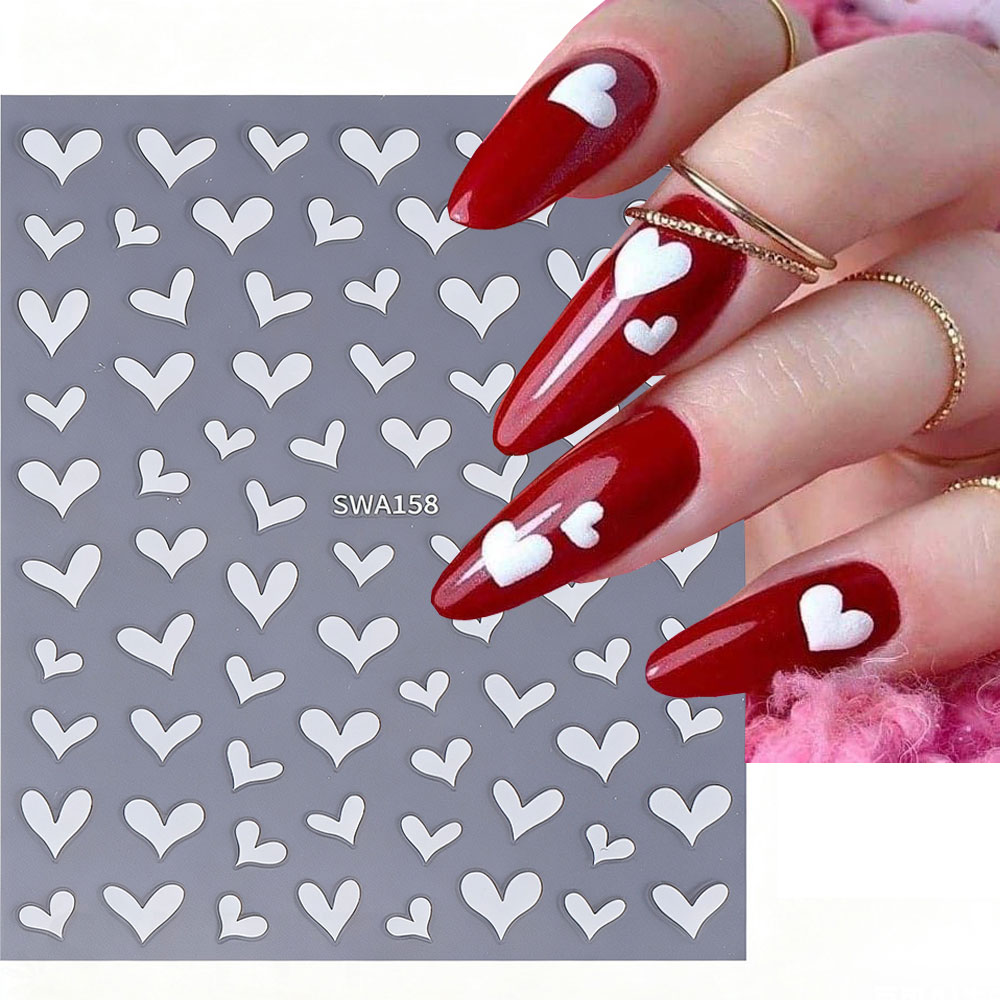 3D Weißes Herz Valentinstag Na – Nail Art Valentines Day Bewertung und Preis