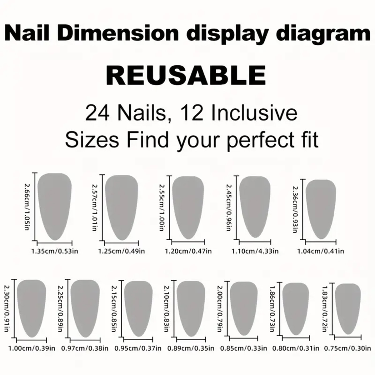 24 Stück mittelgroße Mandel-Pr – Nail Art Press On Bewertung und Preis