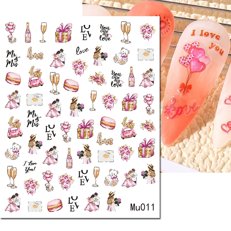 3D Nail art Sliders Aufkleber  – Nail Art Valentines Day Bewertung und Preis