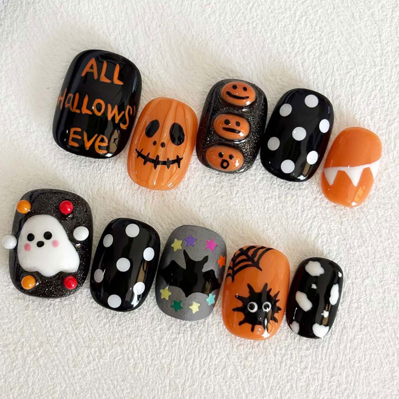 10 Stück Halloween-Geister-Kür – Nail Art Press On Bewertung und Preis