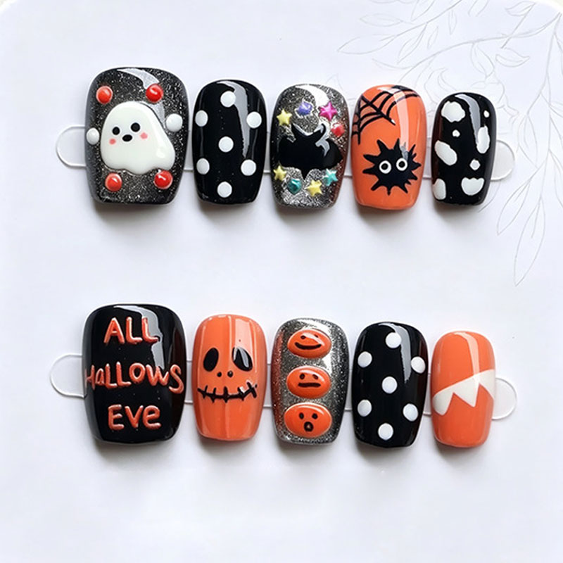 10 Stück Halloween-Geister-Kür – Nail Art Press On Bewertung und Preis