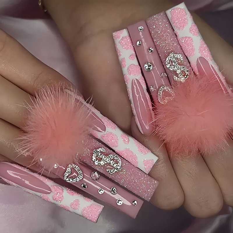 24 Stück extra lange quadratis – Nail Art Pink Bewertung und Preis