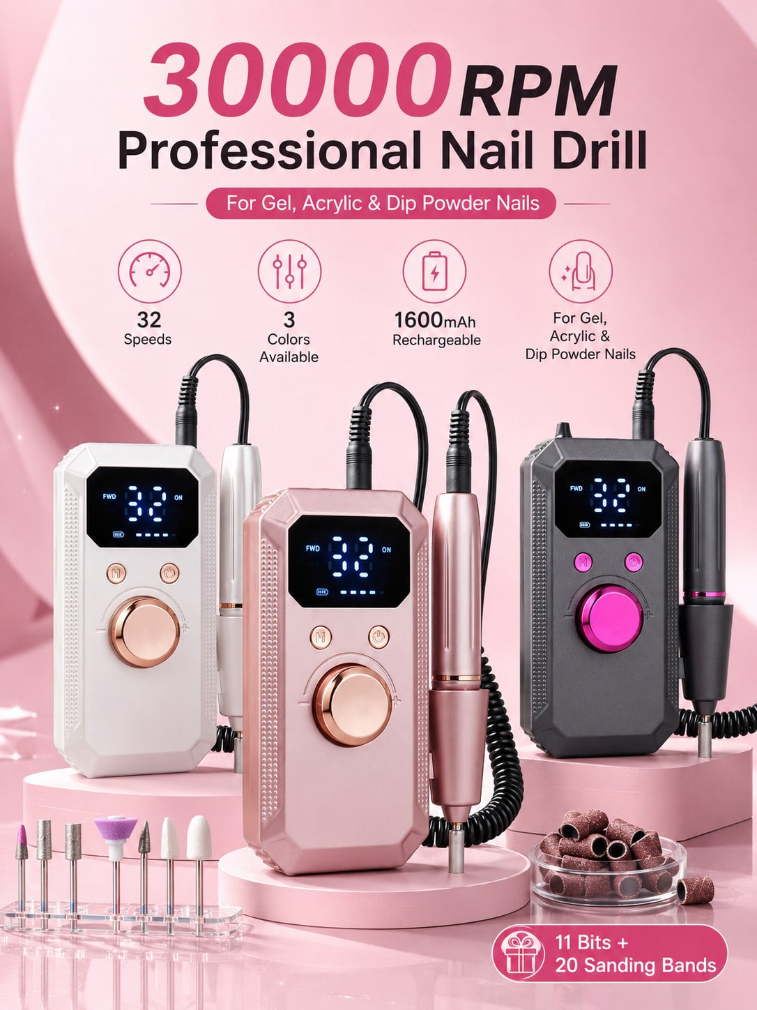 Professioneller kabelloser ele – Nail Drill Machine Bewertung und Preis